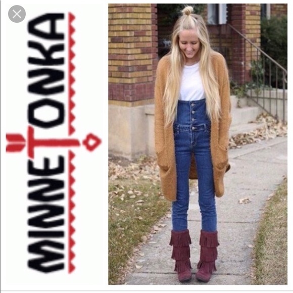 3 layer fringe boots